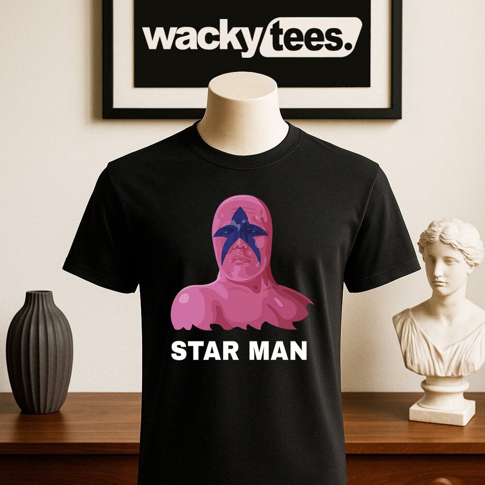 Pro Wrestling 8 Bit NES Game Fighter Star Man Character Wrestler Graphic Tee Shi